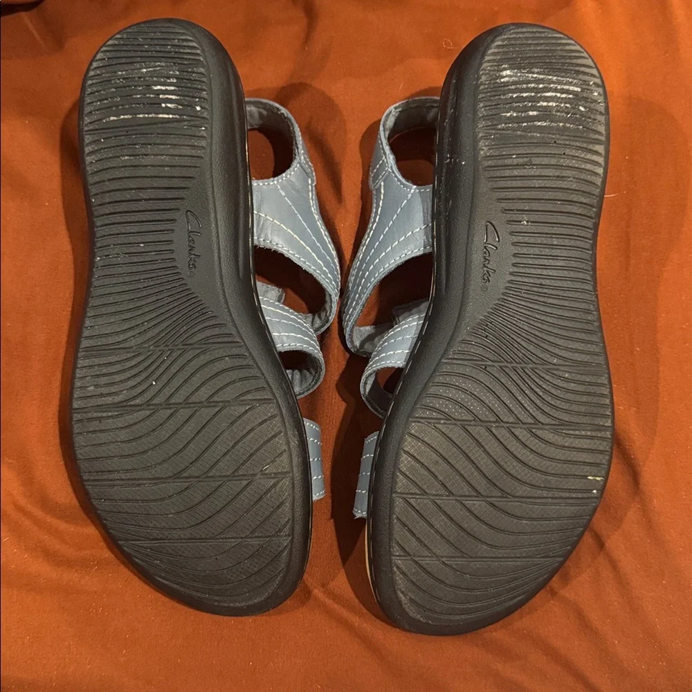 CLARKS WOMEN'S LAURIEANN VINE BLUE GREY LEATHER Size 7.5 - Picture 8 of 9